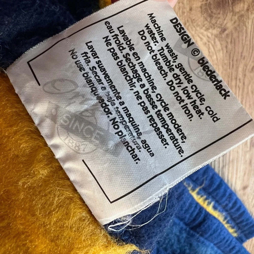 VTG Biederlack Celestial Throw Blanket Sun Moon Stars Blue Yellow USA 54x74